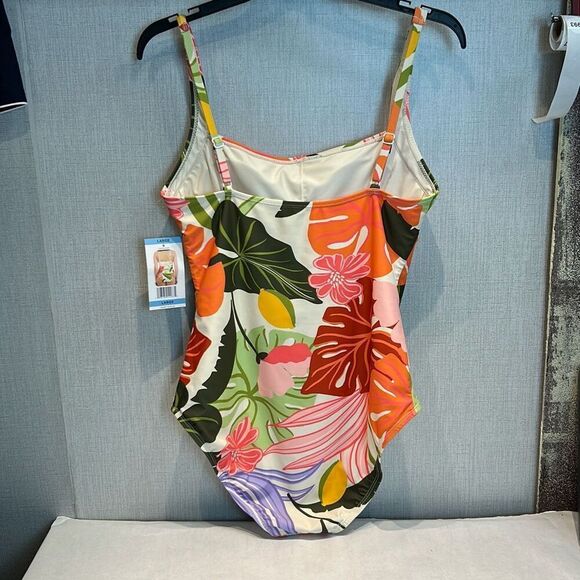 NEW Social Standard by Sanctuary Womens Button Front One-Piece Swimsuit Sz Large - Picture 6 of 10